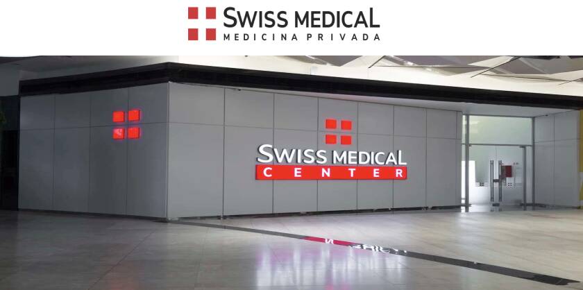 Logo y sucurusal swiss medical